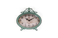 Creative Co-Op Green Antiqued Pewter Mantel Clock