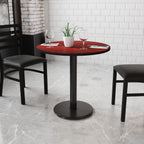 Flash Furniture 30'' Round Mahogany Laminate Table Top With 18'' Round Table Height Base