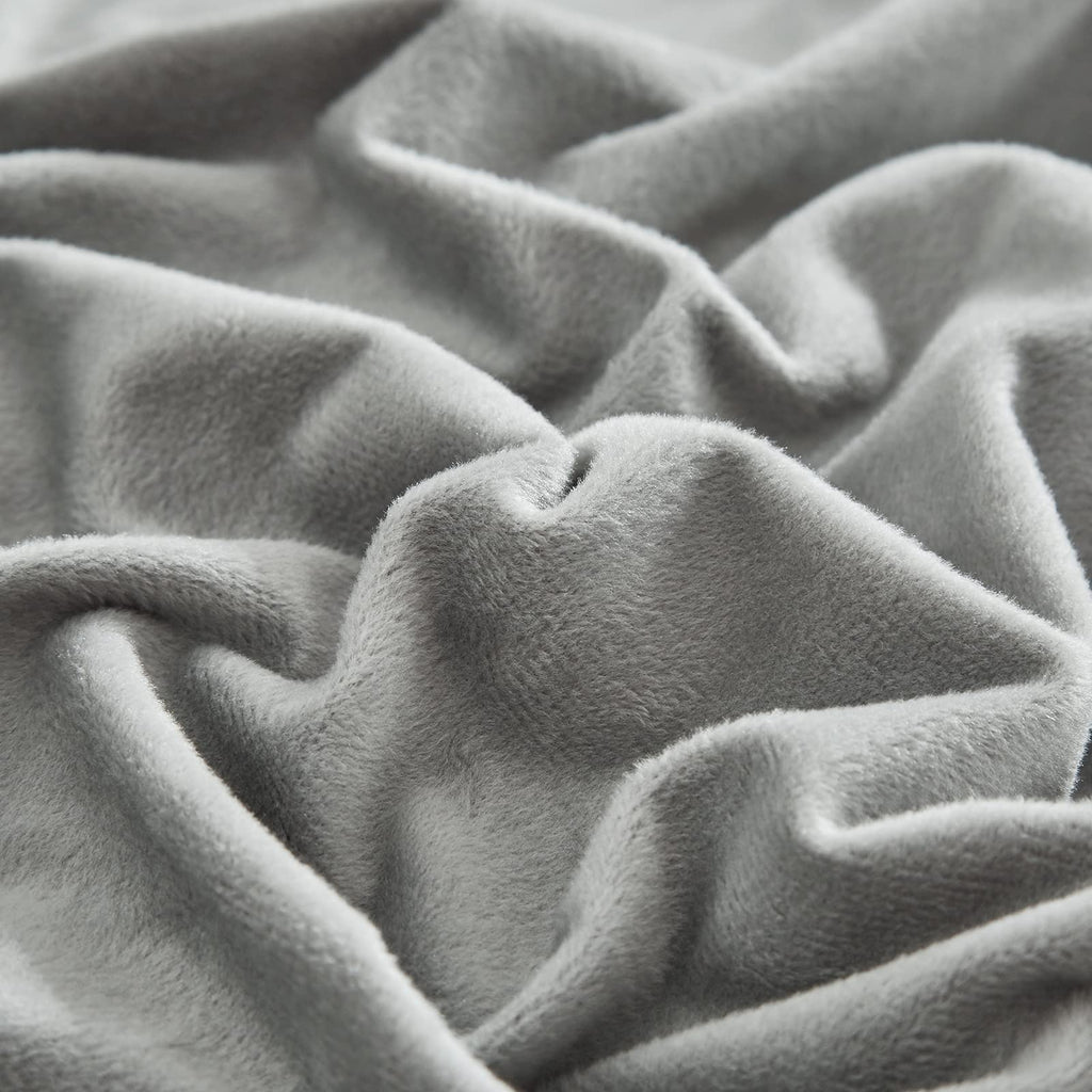 Clothknow Grey Velvet Comforter Set California King Gray Bedding Comforter Sets Fluffy Comforter Grey Bedding Sets Oversized King Comforter 3Pcs Grey Comforter Sets Cal King