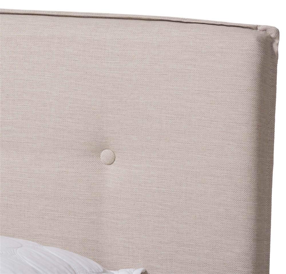 Baxton Studio Audrey Modern and Contemporary Light Beige Fabric Upholstered Full Size Bed