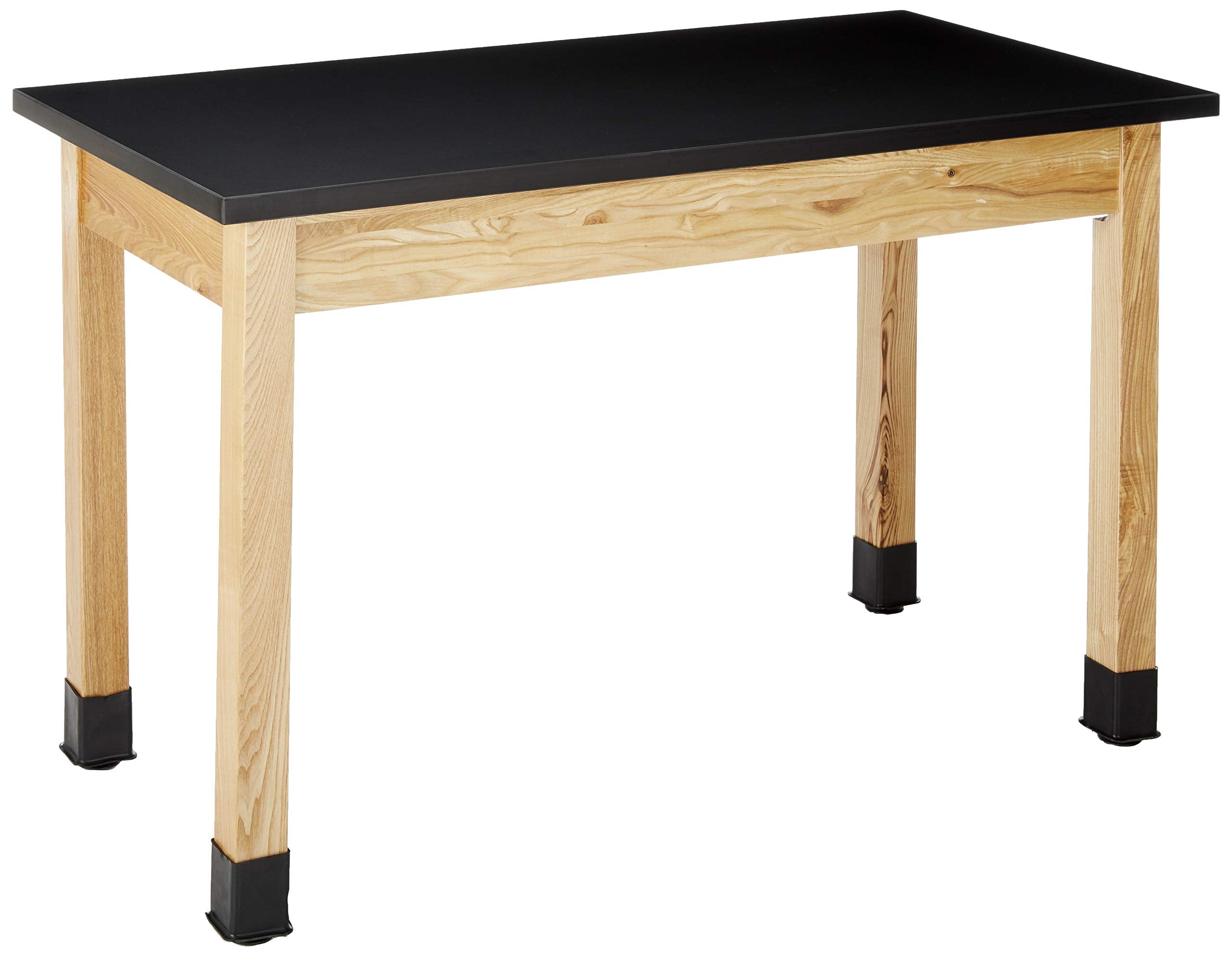 National Public Seating Chem Res Top Science Table, 24 X 48, Black Top and Ashwood Legs