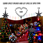 KonohaELF Ceramic Christmas Tree Replacement Bulbs, Medium Black Gray, 87 Bulbs & 3 Topper Star, Lucky 7 Series