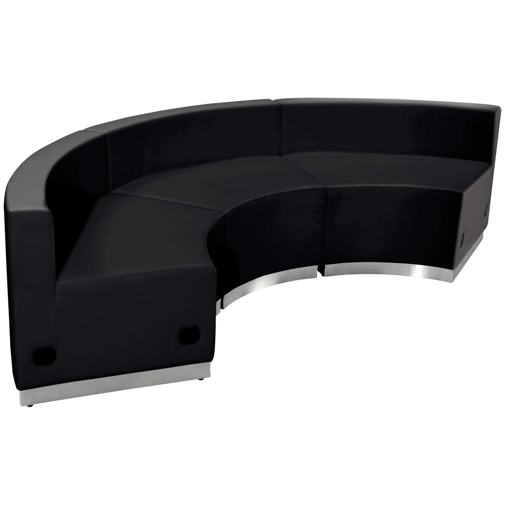 Flash Furniture HERCULES Alon Series Black LeatherSoft Reception Configuration, 3 Pieces
