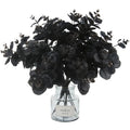 Tinsow 10 Pcs Black Artificial Eucalyptus Branches Stems Faux Eucalyptuses Real Touch Leaf Gathic Theme Party Bouquet Centerpiec