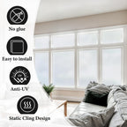 Duofire Privacy Window Film Natural Frosted Glass Film Static Cling Glass Film No Glue Anti-Uv Window Sticker Non Adhesive For P