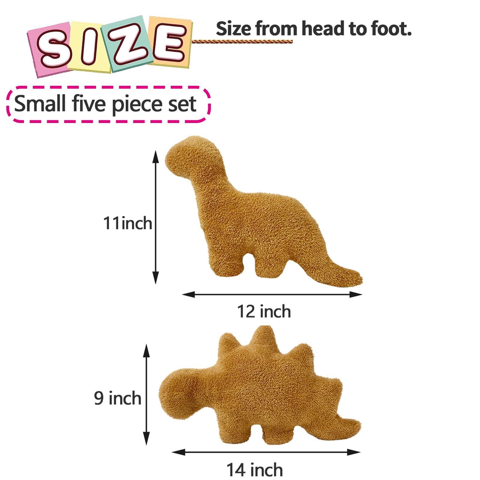 Isaacalyx 2 Pack Dino Nugget Pillow Plush, Soft Dinosaur Chicken Nuggets Pillow For Birthday Gifts, Dinosaur Theme Party Decorat
