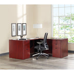 Lorell Prominence 2.0 Mahogany Laminate Box/Box/File Right-Pedestal Desk