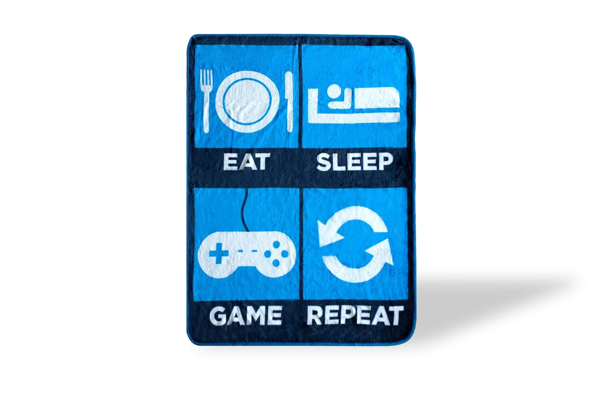 Just Funky Eat Sleep Game Repeat Large Gamer Fleece Throw Blanket | Soft Blankets And Throws For Video Game Enthusiasts | Offici