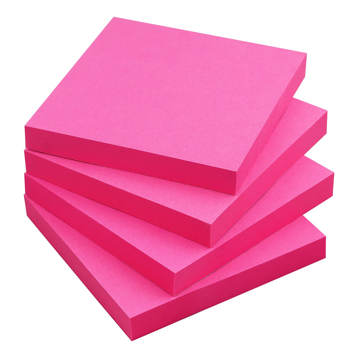 Sticky Notes 3X3 Self-Stick Notes Bright Colors Sticky Notes 4 Pads 100 Sheets/Pad (Rose Red)