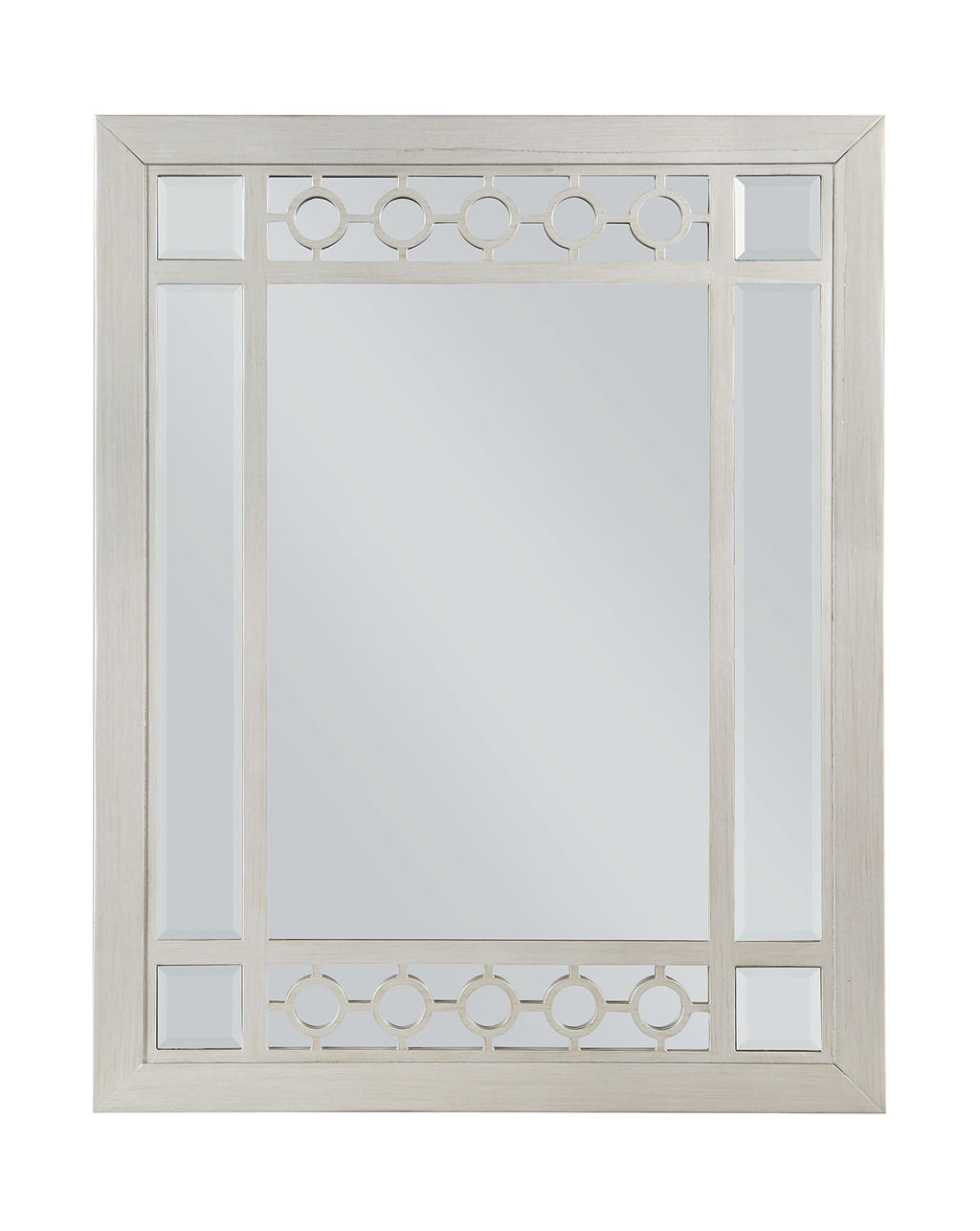 Acme Varian Vertical Rectangular Wooden Frame Mirror In Silver