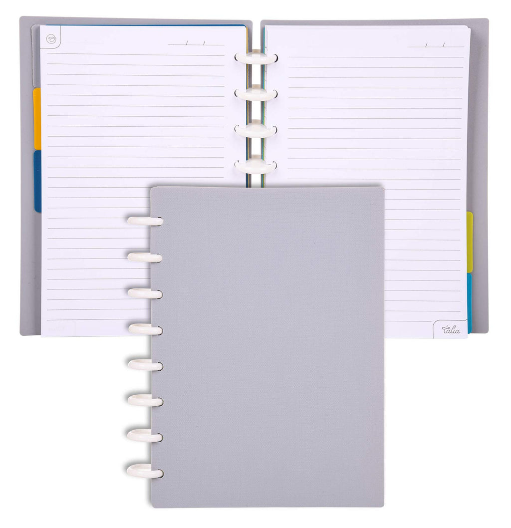 Talia Discbound Notebooks, Planner, Customizable, (Cool Grey, Junior (5.5In X 8.5In))