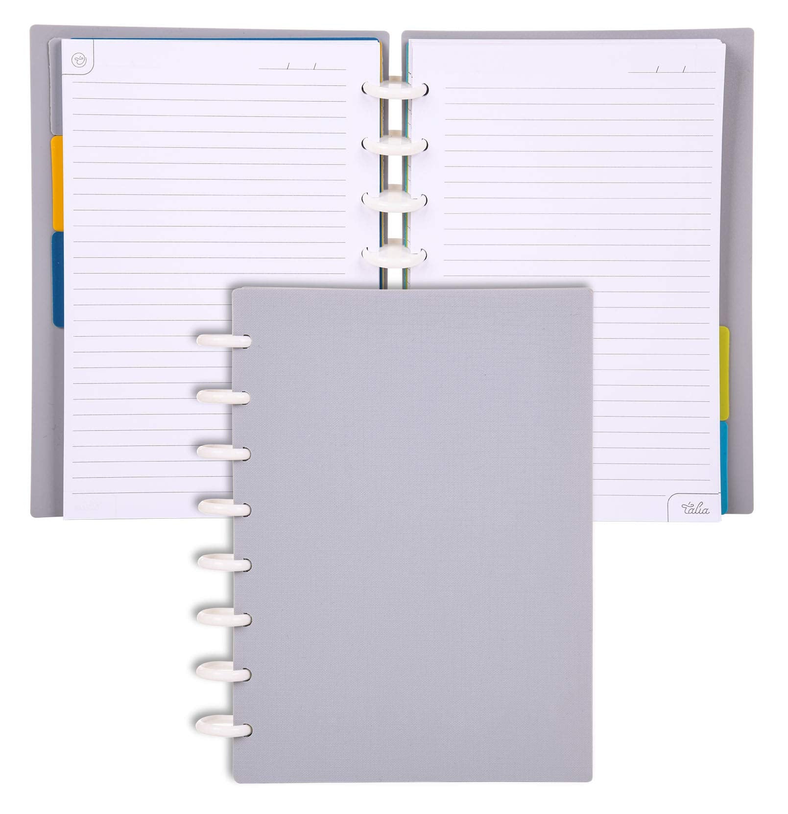 Talia Discbound Notebooks, Planner, Customizable, (Cool Grey, Junior (5.5In X 8.5In))