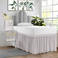 Sgi Bedding Dorm Bed Skirt Twin Xl 60 Inch Drop Length - Light Grey, Ruffled Pattern College Dorm Room Bed Skirts - Split Corner