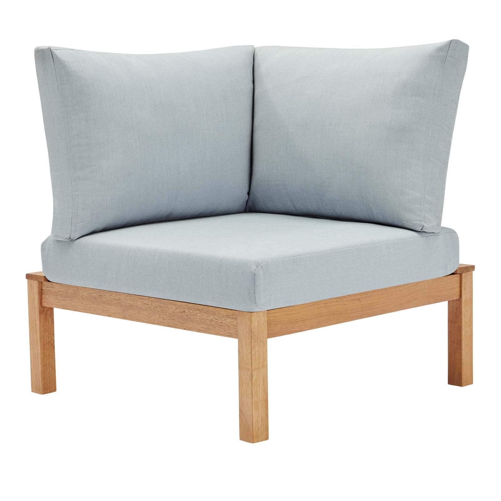 Modway Eei-3694-Nat-Lbu Freeport Corner Chair, Natural Light Blue