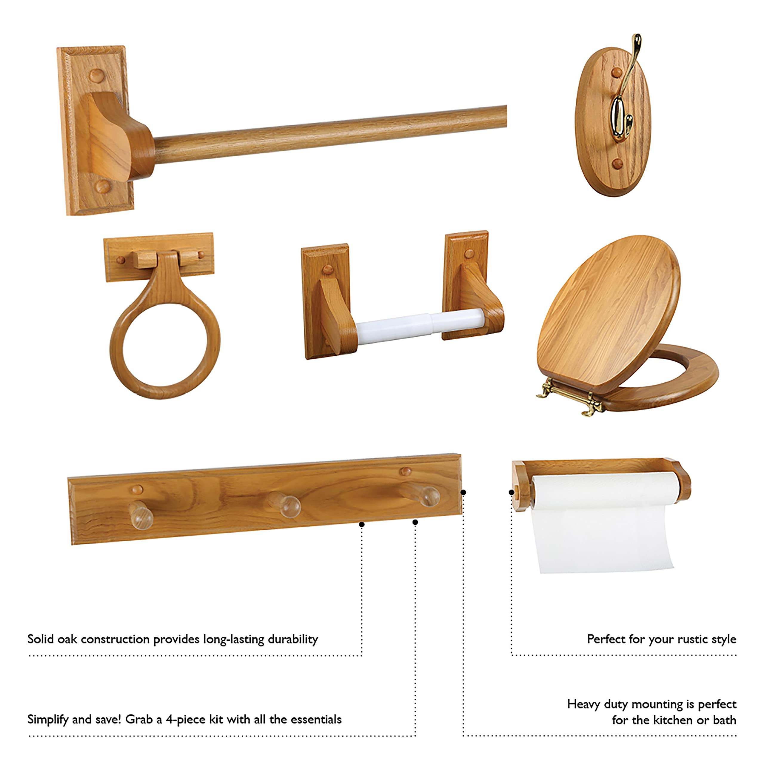 Design House Dalton Rustic Paper Towel Holder - Honey Oak, Model 561233, Perfect for Kitchen & Laundry Room