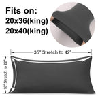 2-Pack Stretch Pillow Cases King - Jersey Knit & Ultra Soft Pillowcases T-Shirt Like Microfiber Blend - Envelope Closure & Suita