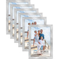 Icona Bay 4x6 Picture Frames (Silver, 6 Pack), Modern Professional Frame Set, Noble Collection