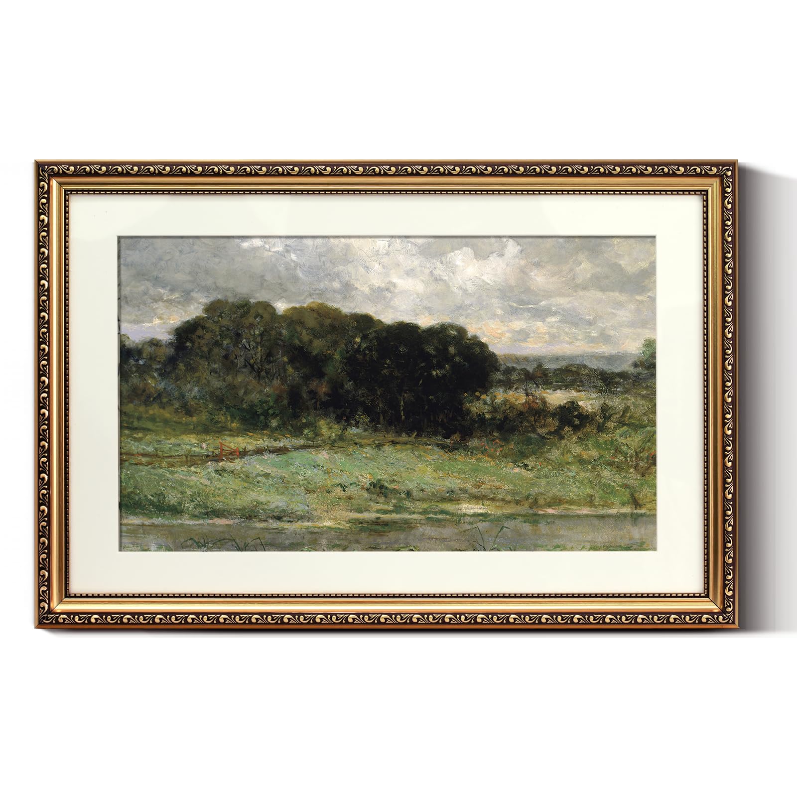 ARPEOTCY Vintage Gold Framed Large Wall Art, Swale Land Scenery Retro Paintings, Landsacpe Canvas Prints Artwork with Antique Fr