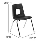 Flash Furniture Emmy Mobile 47.5" Circle Wave Flexible Laminate Activity Table Set with 18" Student Stack Chairs, Oak/Black