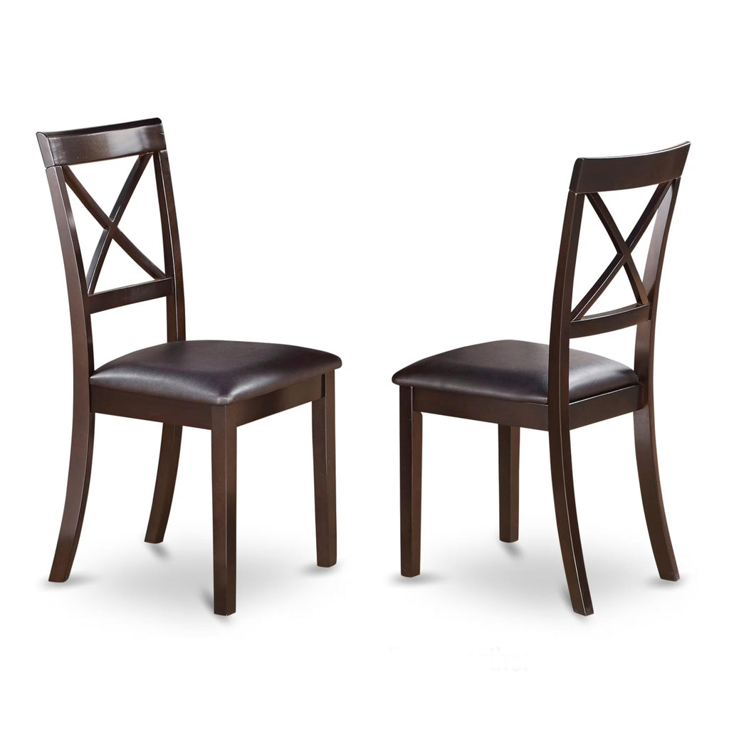 East West Furniture HEBO7-CAP-LC Henley 7 Piece Kitchen Set Consist of a Rectangle Table with Pedestal and 6 Faux Leather Dining Room Chairs, 42x72 Inch