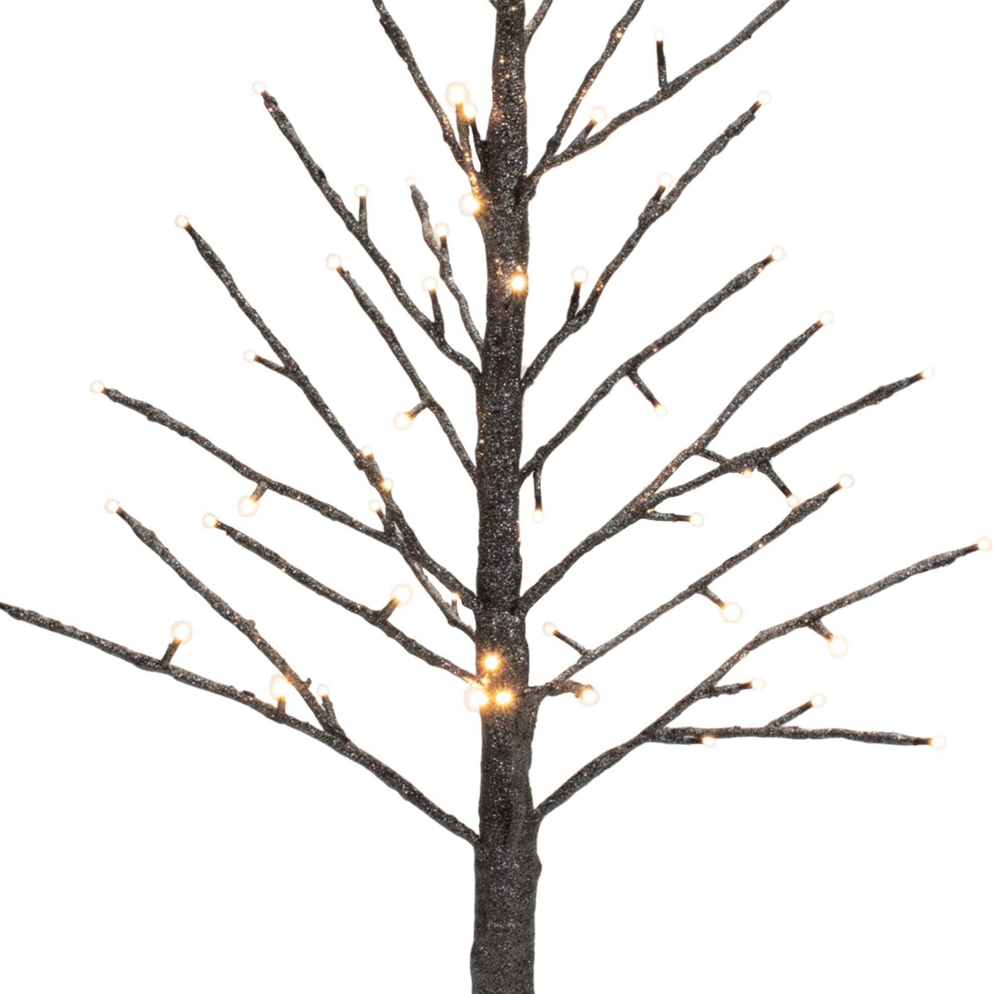 Melrose 36-inch Twig Christmas Tree with 78 LED Lights, Black Paper Holiday Decoration, Model 91379