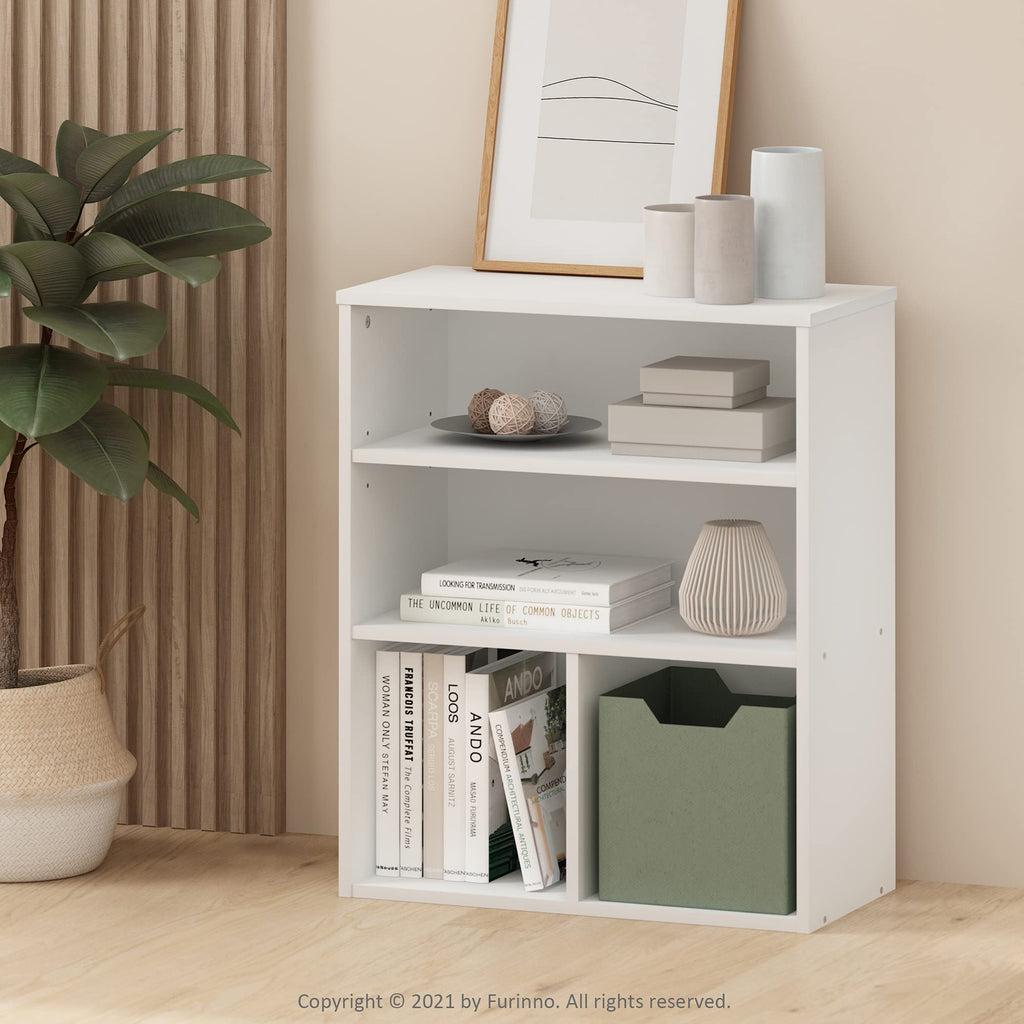 Furinno Pasir 3 Tier Display Bookcase White Engineered Wood 20122WH