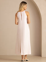 [Light Pink] SilkSilky  Sleeveless Crew Neck Dress 002
