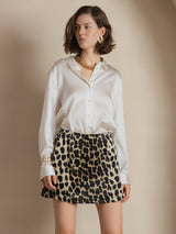 [White] SilkSilky  Long Sleeve Lapel Collar Women's Shirts 005