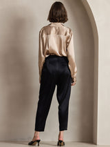 [Champagne] SilkSilky  Long Sleeve Lapel Collar Women's Shirts 004
