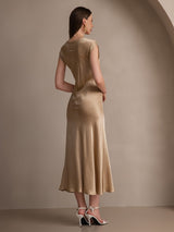 [Champagne] SilkSilky  Cap Sleeve Dress 002