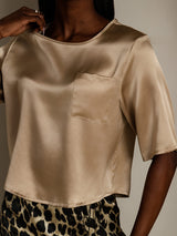 [Champagne] SilkSilky  Half Sleeve Women's T-Shirt 008