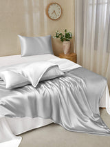 [LightGray+White] SilkSilky  22Momme Bedding Set 003