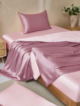 [PaleMauve+LightPink] SilkSilky  19Momme Bedding Set 001