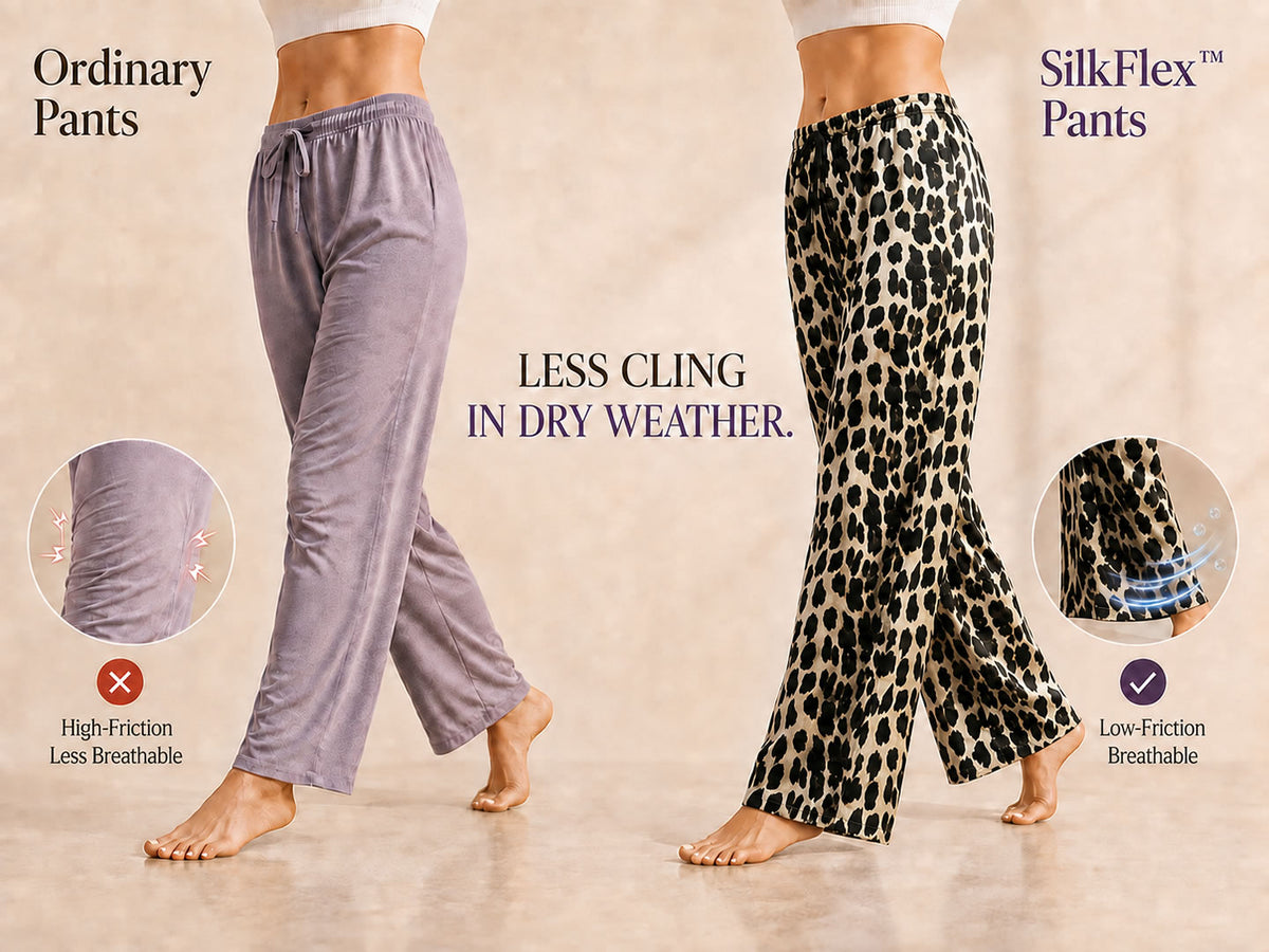 19Momme Silk Leopard Print Wide Leg Women's Pants With Side Pockets Design - Detail 1