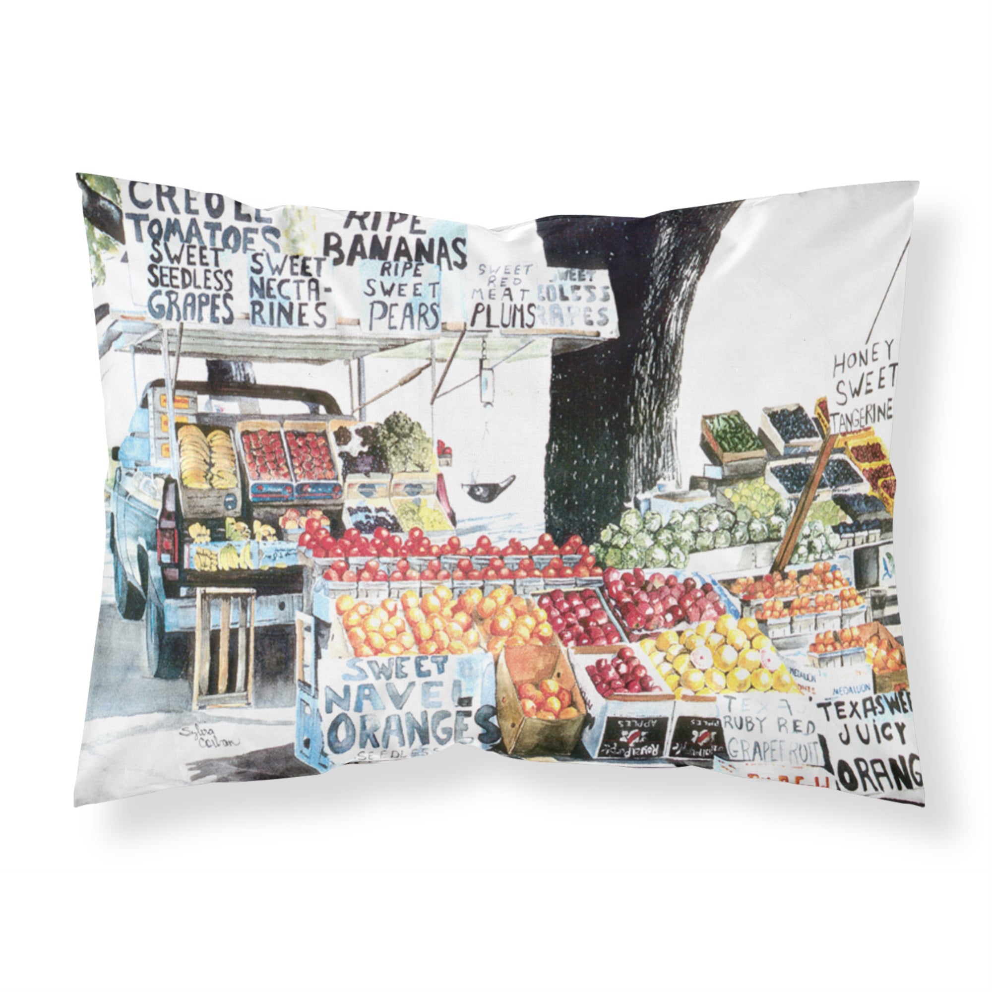 'Caroline'S Treasures 8054Pillowcase Fruit Stand Moisture Wicking Fabric Standard Pillowcase, Large, Multicolor'