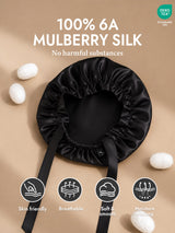 [Black] SilkSilky  Sleep Cap 002