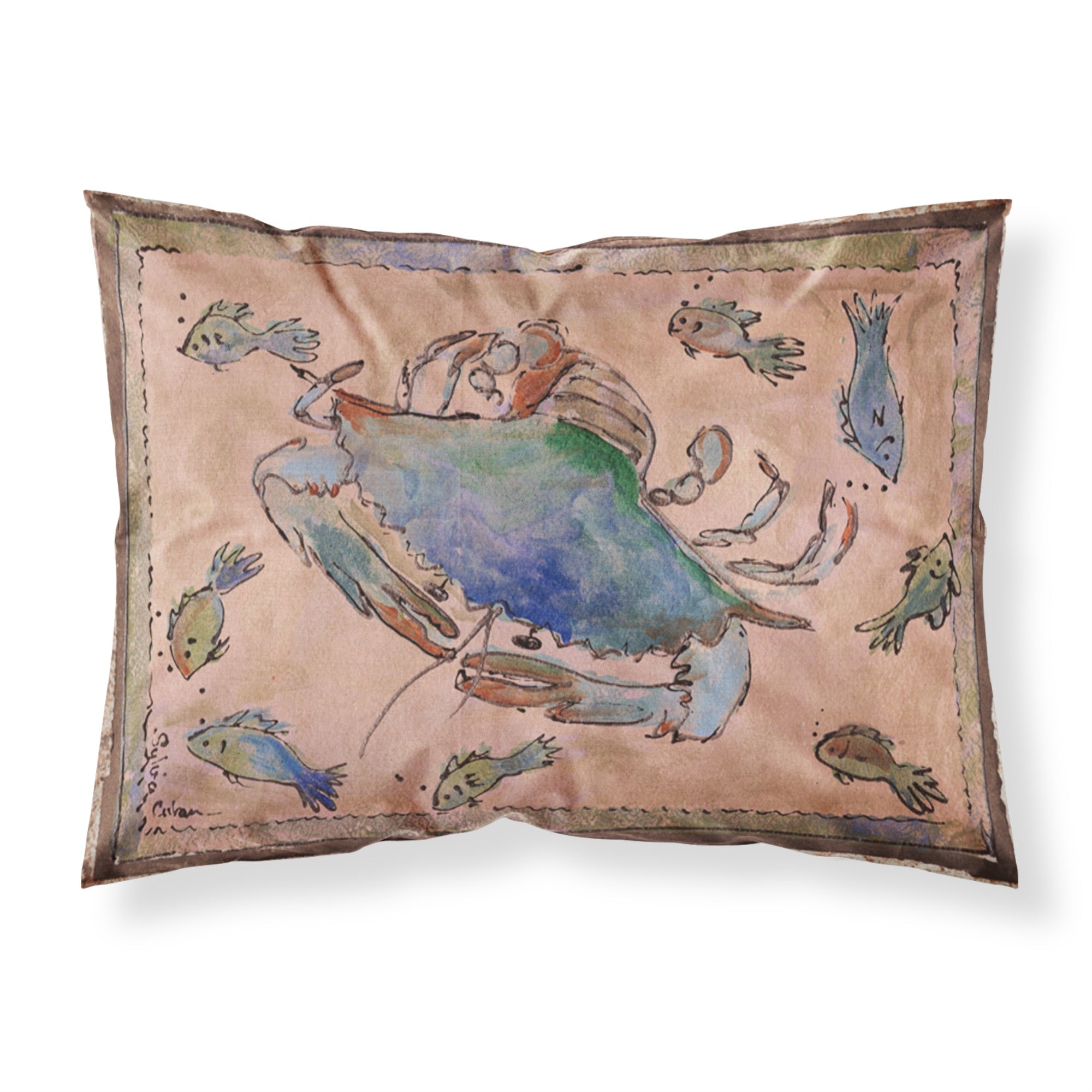 'Caroline'S Treasures 8079Pillowcase Crab Moisture Wicking Fabric Standard Pillowcase, Large, Multicolor'