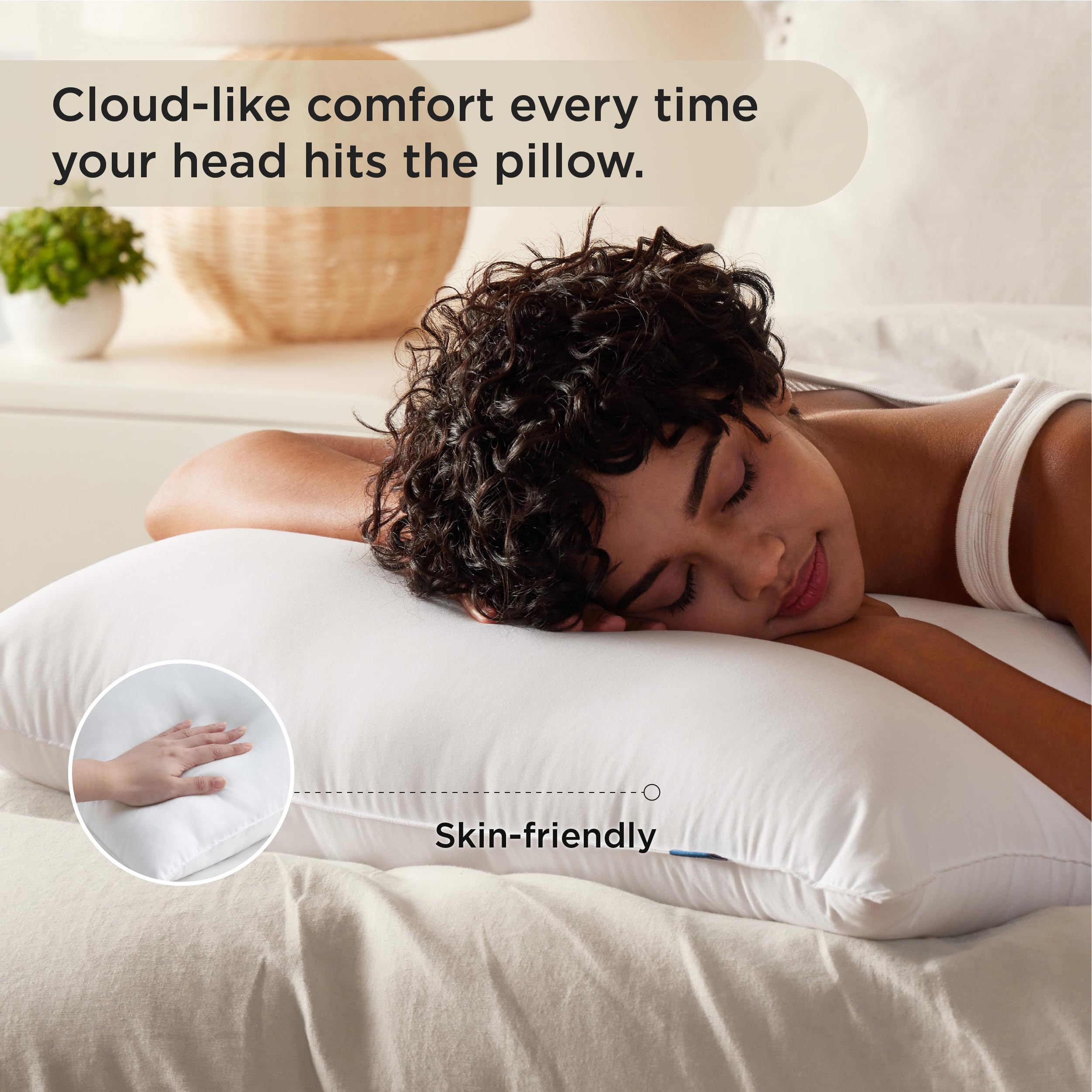 Bedsure Soft Pillows Queen Size Set Of 4 - Hotel Quality Queen Size Bed Pillows 4 Pack For Sleeping, Soft And Supportive Filling For Side, Back Sleepers (19'X28')