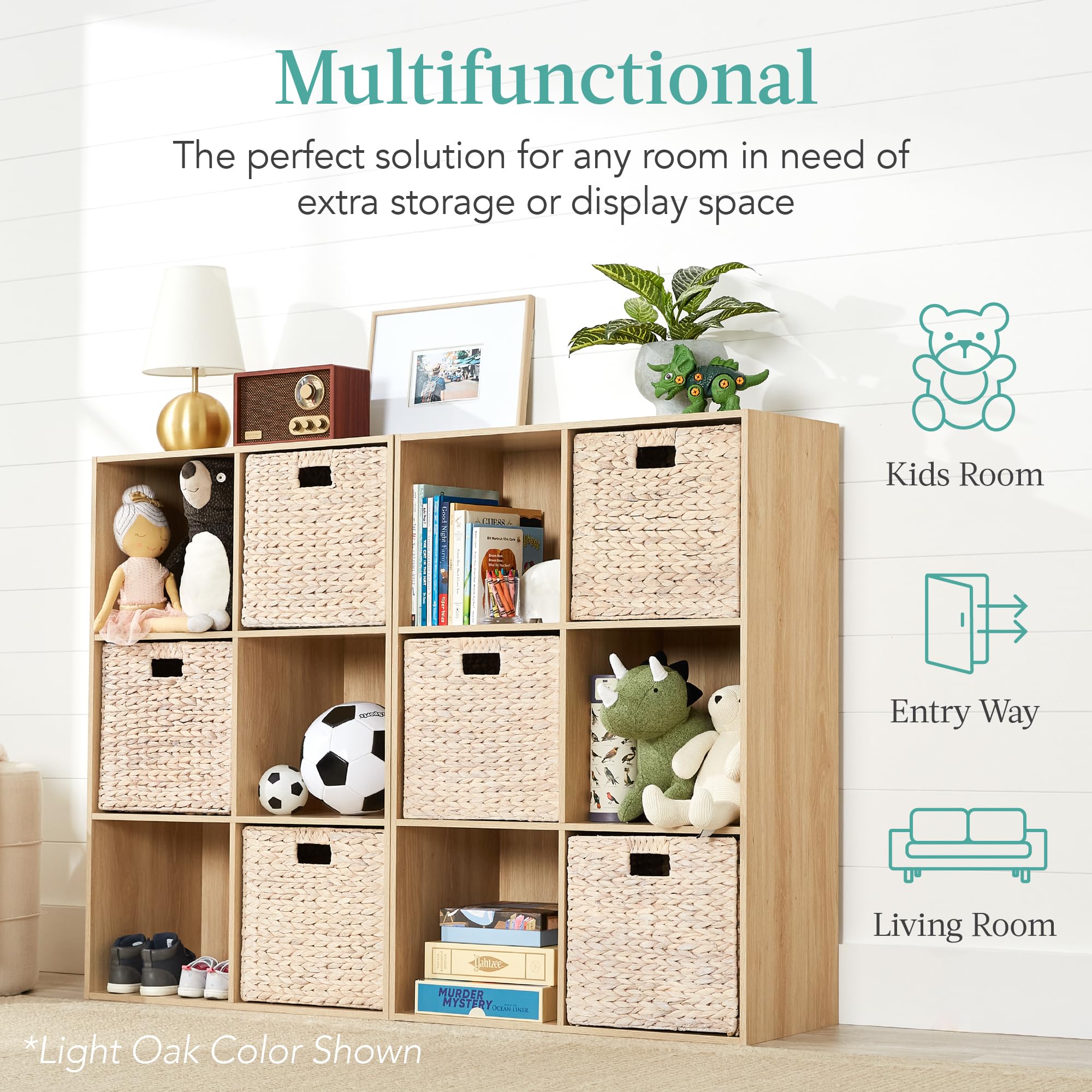 Best Choice Products 6-Cube Storage Organizer, 13.5In Shelf Opening, Bookcase, Display Shelf, Customizable W/ 3 Removable Back Panels – White