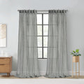Richmark International Paloma Sheer Dual Header Curtain Panel 52 x 95 in Grey