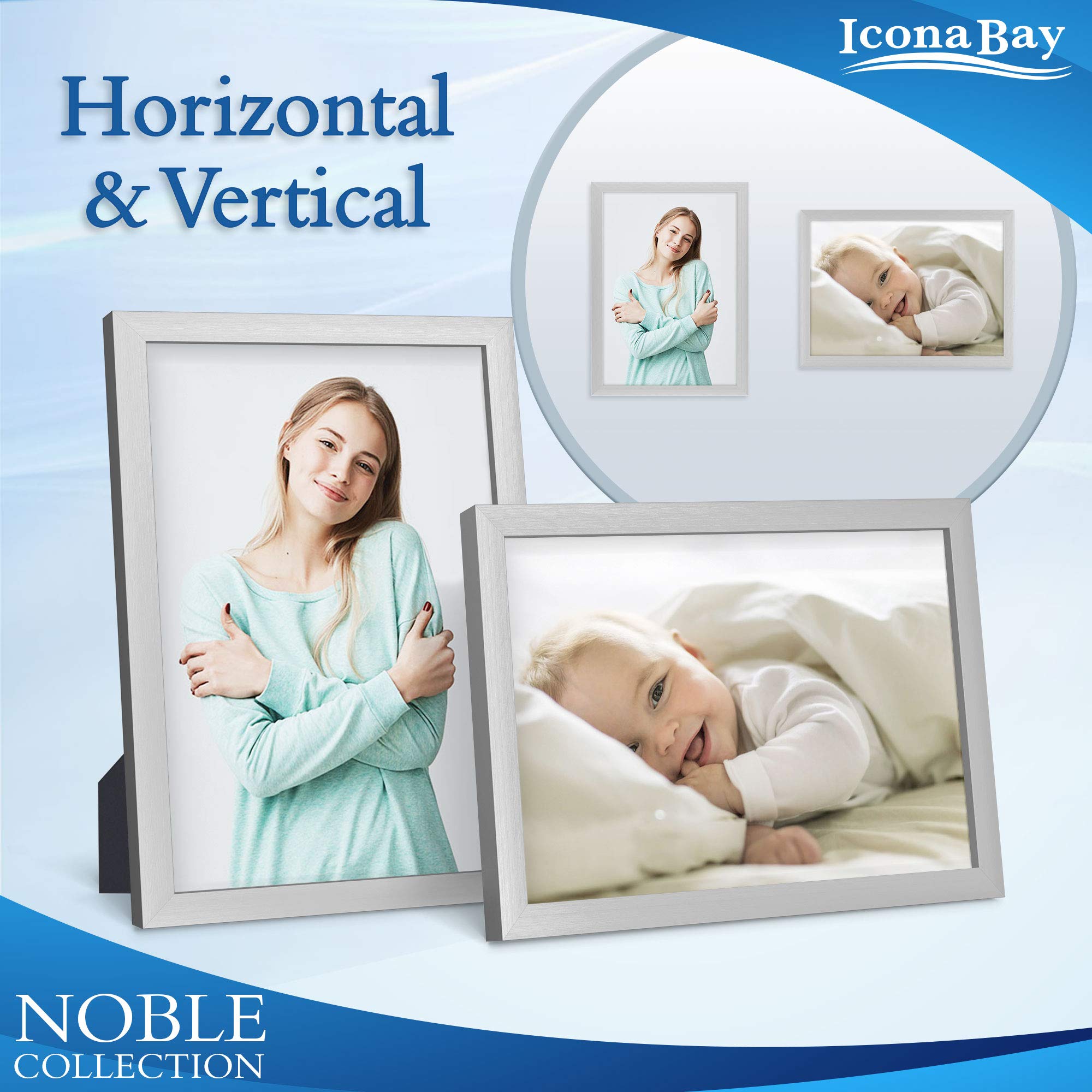 Icona Bay 4X6 Picture Frames (Silver, 6 Pack), Modern Professional Frame Set, Noble Collection