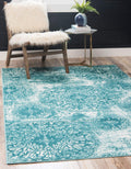 Unique Loom Sofia Collection Area Rug - Grand (3 3 x 5 3 Rectangle, Turquoise/ Ivory)