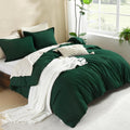 Litanika Oversized King Comforters Emerald Green Super King Size, 3 Pieces Lightweight Solid Bedding Comforter Set, All Season F
