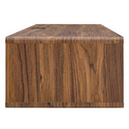 Modway Transmit 60&Quot; Wall Mount Particleboard Wood Office Desk In Walnut/White