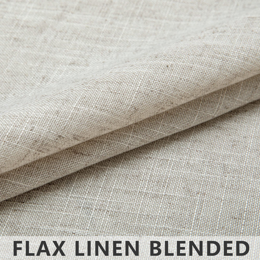 Flax Linen Long Sheer Curtains 120 Length For Dining Room 2 Panels Rod Pocket Window Treatment Cotton Textured Drapes Semi Privacy Beige Curtains For Sliding Glass Door Bedroom Living 52X120 Long
