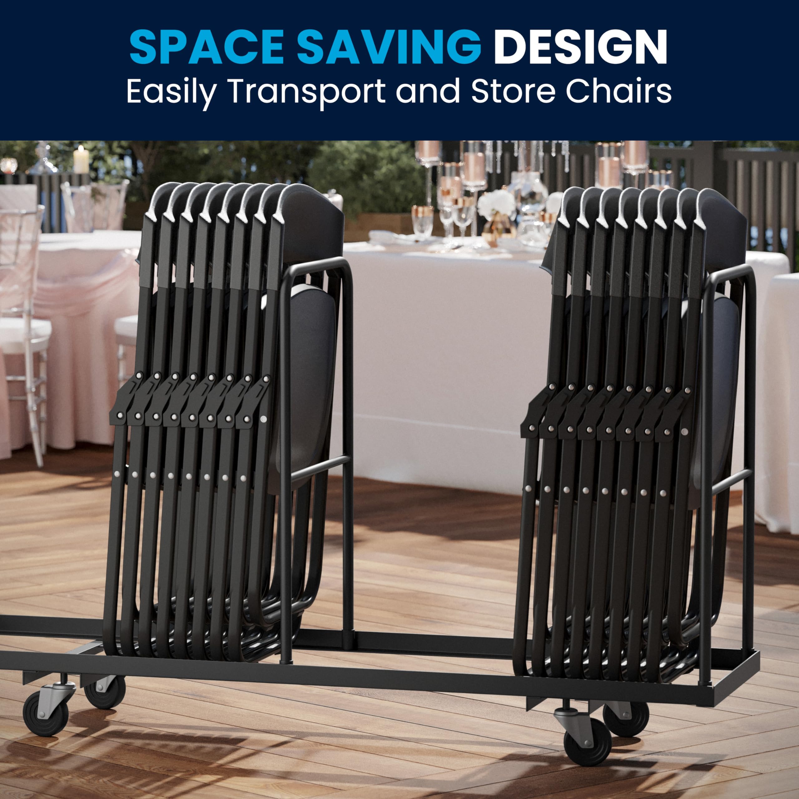 Flash Furniture Hercules Series 500 Lb. Capacity Heavy Duty Black Plastic Folding Chair With Built-In Ganging Brackets