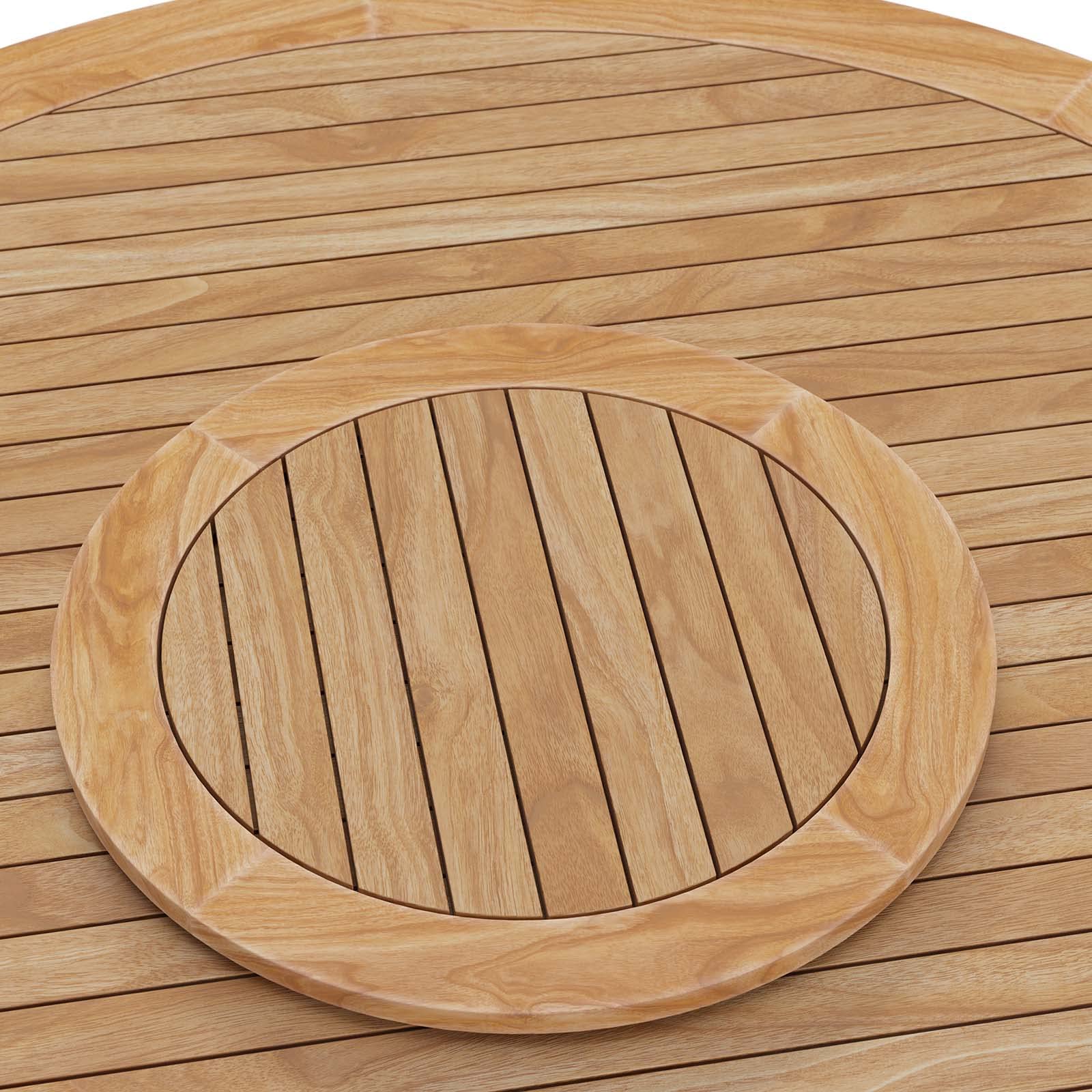 Modway Wellspring Outdoor Patio Round Teak Wood 63&Quot; Dining Table In Natural