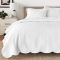 Cozy Line Home Fashions Victorian Medallion Solid White Matelasse Embossed 100% Cotton Bedding Quilt Set,Reversible Bedspread, C