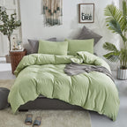 Clothknow King Comforter Set Green 3Pcs Sage Green Bedding Comforter Sets Pale Green Comforter King Soft Light Green King Size C