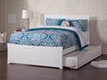 AFI Metro Full Size Platform Bed with Matching Footboard & Full Trundle in White